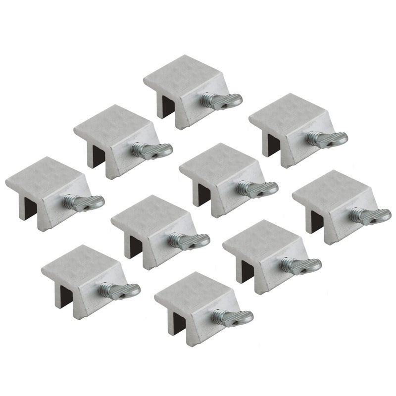 WideskallÂ® Metal Sliding Window Lock with Steel Screw (Silver) (10-Pack)